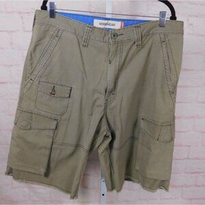Levis Workwear Mens Cargo Shorts W36 Khaki 100% Cotton Durable Utility Style